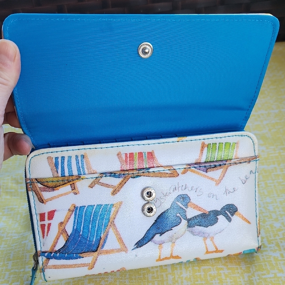 Source Unknown Canvas Wallet with Multicolor Beac… - image 2